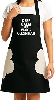 Avental Preto com Seca Mãos e Bolso