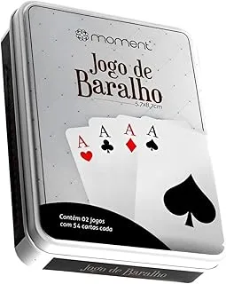 Jogo Com 2 Baralhos Plástico e Lata de Metal