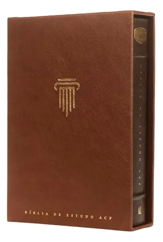 bíblia de estudo acf, capa luxo marrom | com comentários da king james study bible