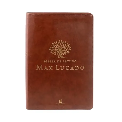 Bíblia de Estudo Max Lucado NVI, Letra tradicional, Fonte Leitura Perfeita, Capa luxo Marrom