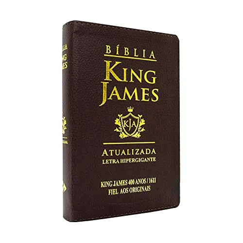 Bíblia King James Atualizada 400 Anos Letra Hipergigante – Média Luxo Marrom