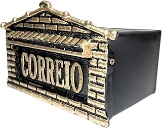 Caixa Correio Cartas Frente De Alumínio Dourada