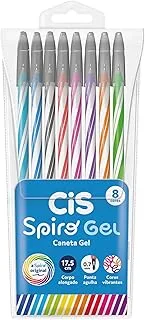 Caneta Cis Spiro Gel Estojo 8 Cores