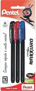 Pentel Caneta Gel Energel Makkuro Kit 3 Cores