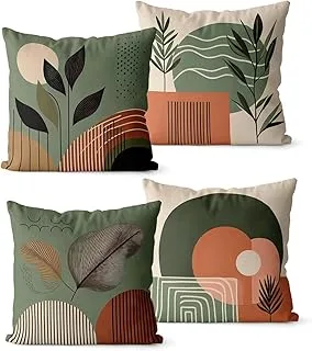 Kit 4 Capas De Almofadas Floral Verde