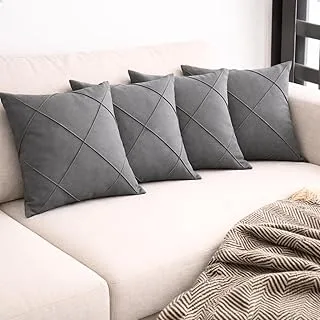 Kit 4 Capas Suede Drapeada Cinza Aveludada