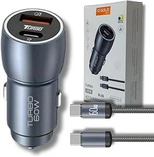 Carregador Veicular Turbo 60W Pro Cinza