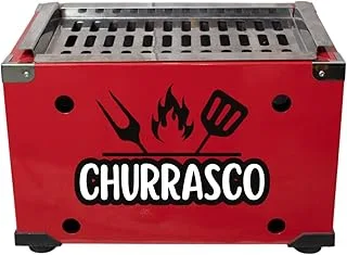 Churrasqueira Portátil Inox Vermelha