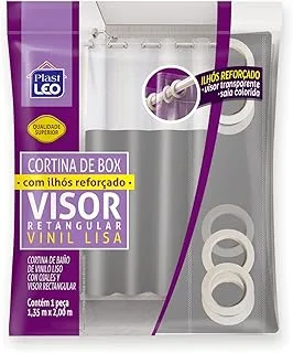 Cortina Para Box Cinza Visor Cristal