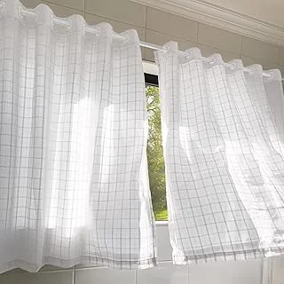 Cortina de Cozinha Voil Xadrez