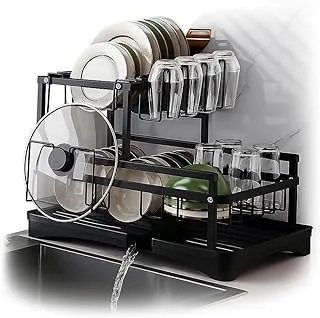 Escorredor Aço Carbono Preto Bandeja