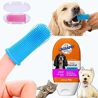 kit higiene bucal pet clean gel e dedeira
