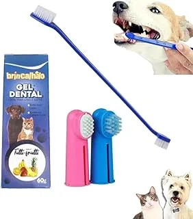 Kit Higiene Cães e Gatos Escova Dupla
