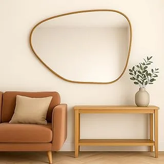 Espelho Decorativo Orgânico 60x40cm com Couro