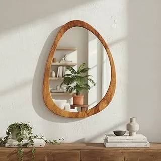 Espelho Grande Oval Madeira 80x60cm