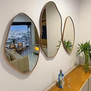 Kit 3 Espelhos Decorativos Orgânicos com Moldura