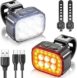 Kit Luzes Para Bicicleta Com Farol De 6 Leds
