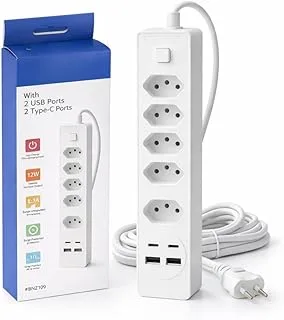 Filtro Premium 5 Tomadas USB-C