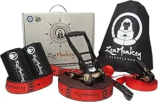 Kit Zenmonkey Slackline Com Linha de Treino