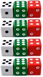 Kit 12 Dados de 6 Lados Cores Variadas