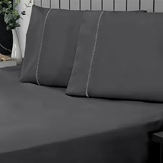 Jogo De Cama Casal Percal 400 Fios Chumbo