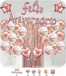 Balões Kit Festa Rose Gold Metal