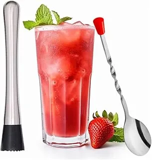 Kit Bartender Socador Macerador Inox + Colher