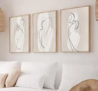 Kit 3 Quadros Arte Minimalista Riscos Orgânicos