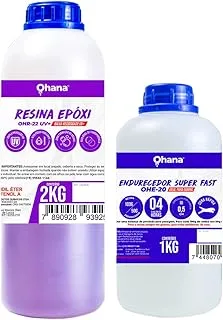 Resina Epóxi Super Fast Uv+ Kit 3Kg Cura Rápida