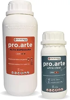 Kit Resina Epóxi Pro.      Arte Ultra Clear Alta Espessura 1Kg