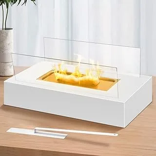 Lareira Portátil Decorativa De Mesa Branco