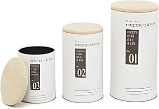 Conjunto 3 Latas Metal e Bambu