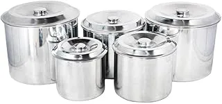 Jogo 5 Latas Alumínio Polido