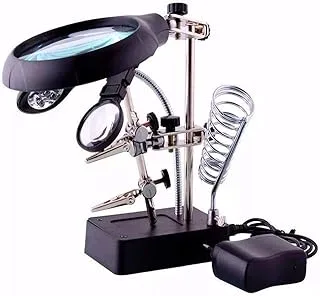 Lupa de Mesa com Garras e Suporte para Solda