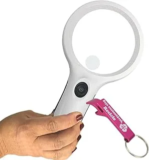 Lupa de Mão 8 LEDs + 1 UV