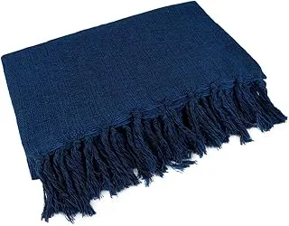 Manta Artesanal Para Sofá Azul