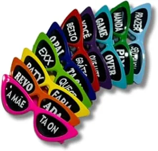 Kit 10 Óculos Gatinho com Frases