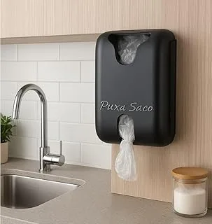 Puxa Saco Dispenser Preto Minimalista