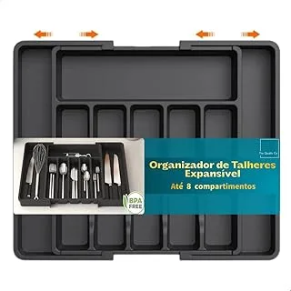 Organizador Ajustável 8 Divisórias Preto