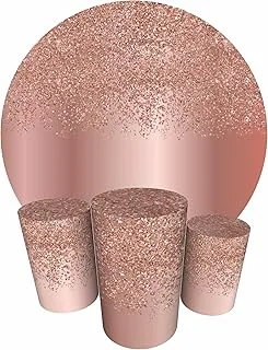 Trio Capas Cilindro + Painel Festa Redondo 1,50m Glitter