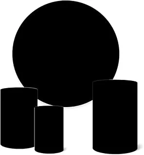 Trio Capas Cilindro + Painel Redondo 1,50m Preto