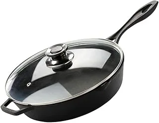 Frigideira de Ferro com Tampa de Vidro 28cm