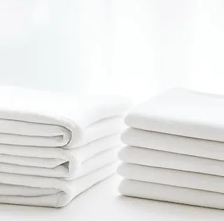 Kit 5 Unidades Pano De Prato Branco Liso com Bainha