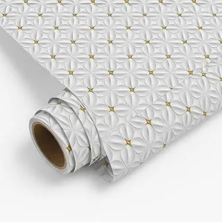 Papel de Parede 3D Geométrico Cinza Dourado