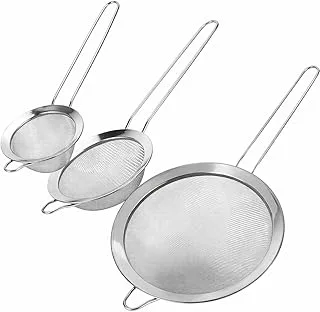 Kit 3 Peneiras Inox Trama Fina