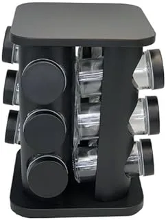 Porta Condimentos Giratório Preto 12 Potes