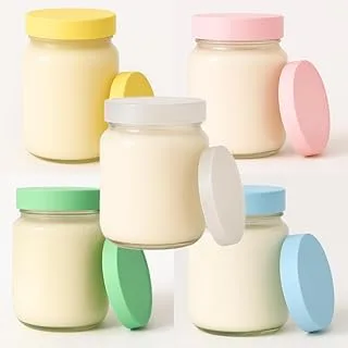 Kit 5 Potes Vidro 267ml Coloridos