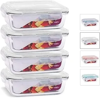 Kit 4 Potes Vidro 1040ml QH