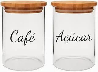 Potes Herméticos De Vidro Com Tampa De Bambu