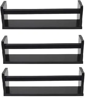 Kit 3 Nichos em U MDF Preto Moderno